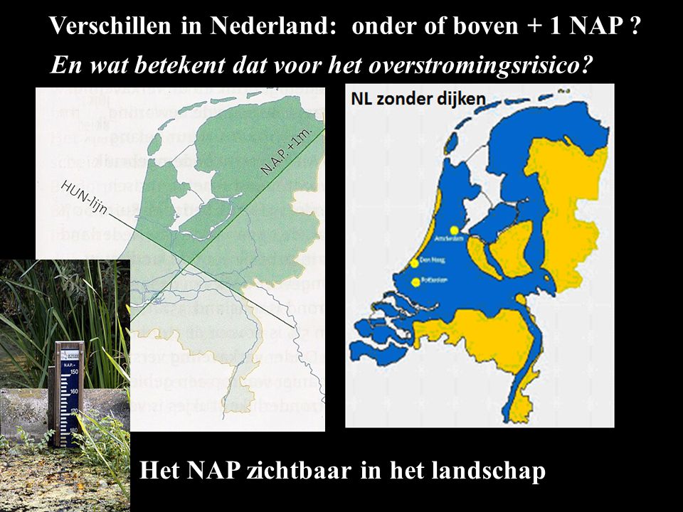Verschillen in Nederland: onder of boven + 1 NAP