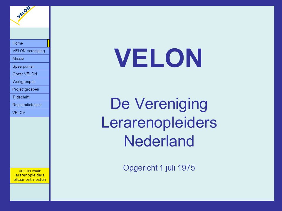 De Vereniging Lerarenopleiders Nederland Opgericht 1 juli 1975