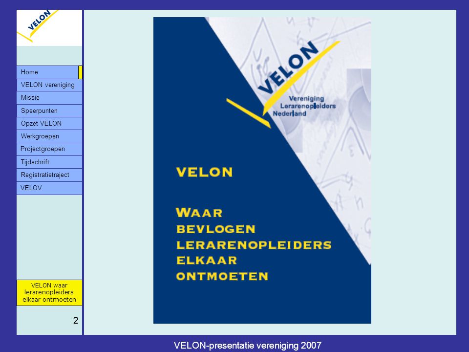 VELON-presentatie vereniging 2007