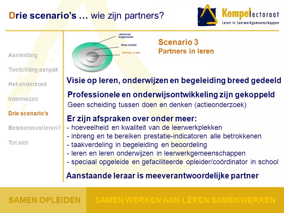 Scenario 3 Partners in leren
