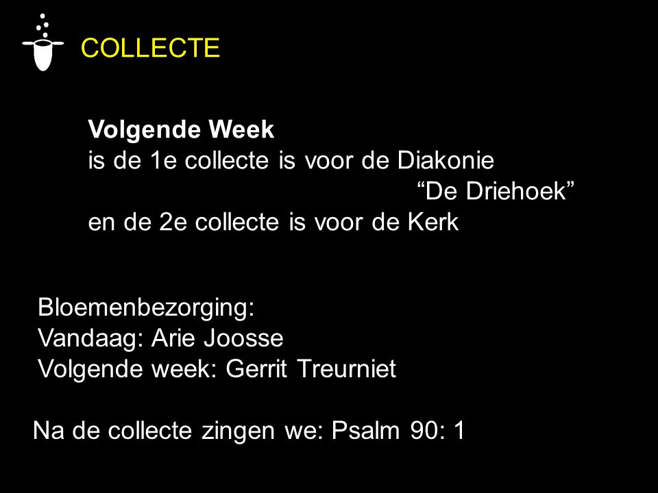 COLLECTE Volgende Week is de 1e collecte is voor de Diakonie