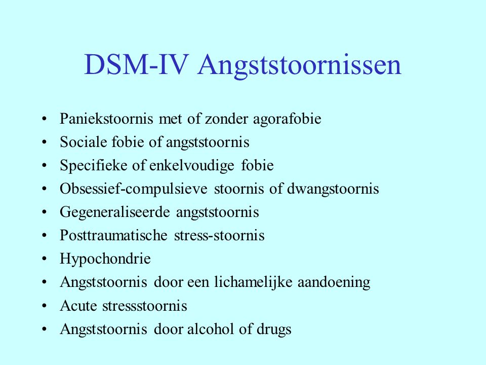 DSM-IV Angststoornissen