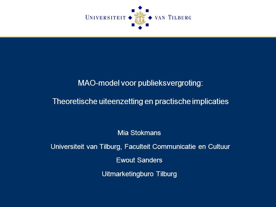 MAO-model voor publieksvergroting: Theoretische uiteenzetting en practische implicaties