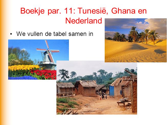 Boekje par. 11: Tunesië, Ghana en Nederland