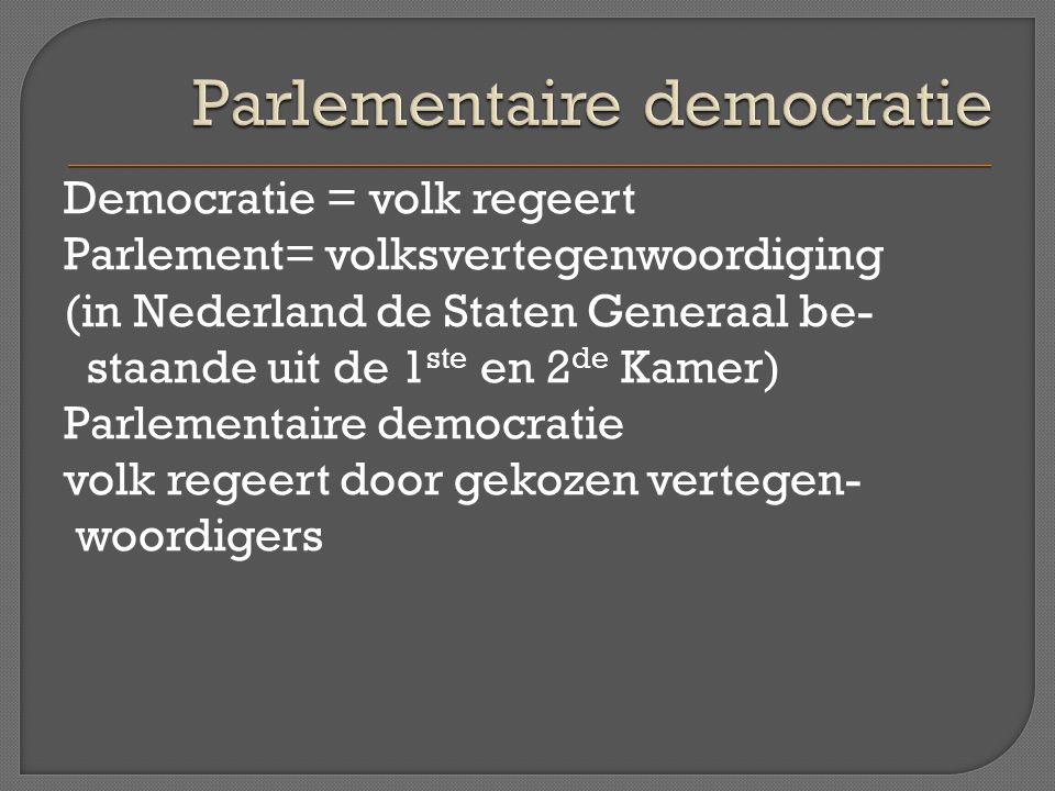 Parlementaire democratie