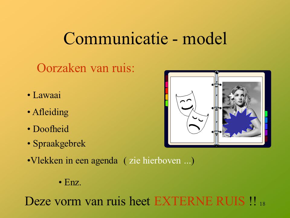 Communicatie - model Oorzaken van ruis:
