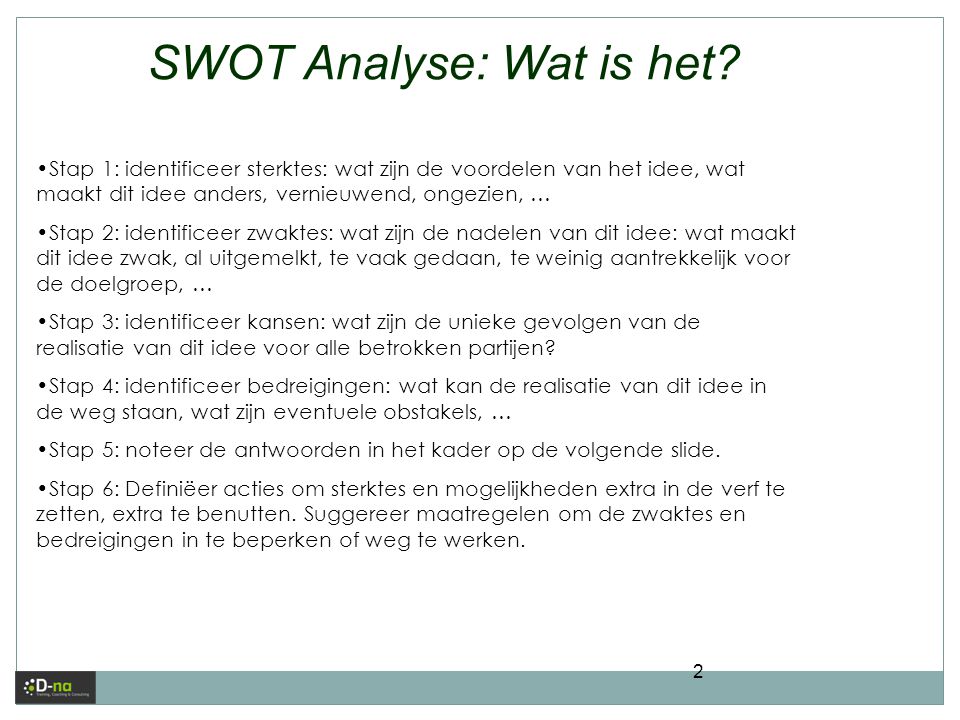 SWOT Analyse: Wat is het
