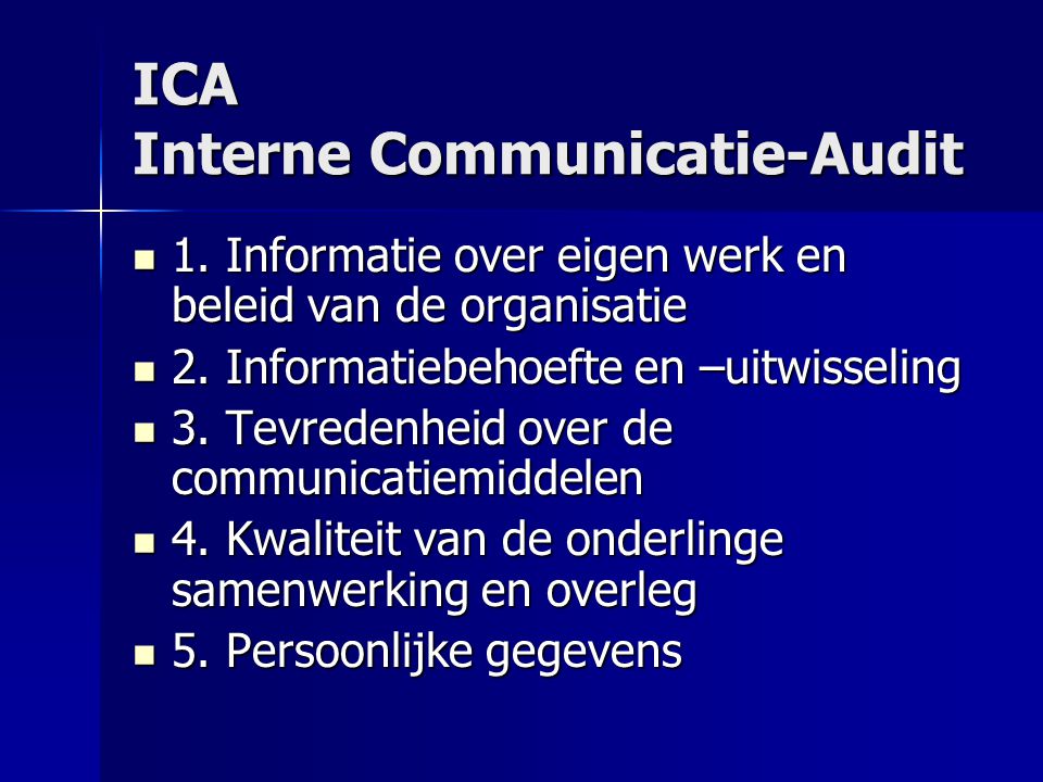 ICA Interne Communicatie-Audit