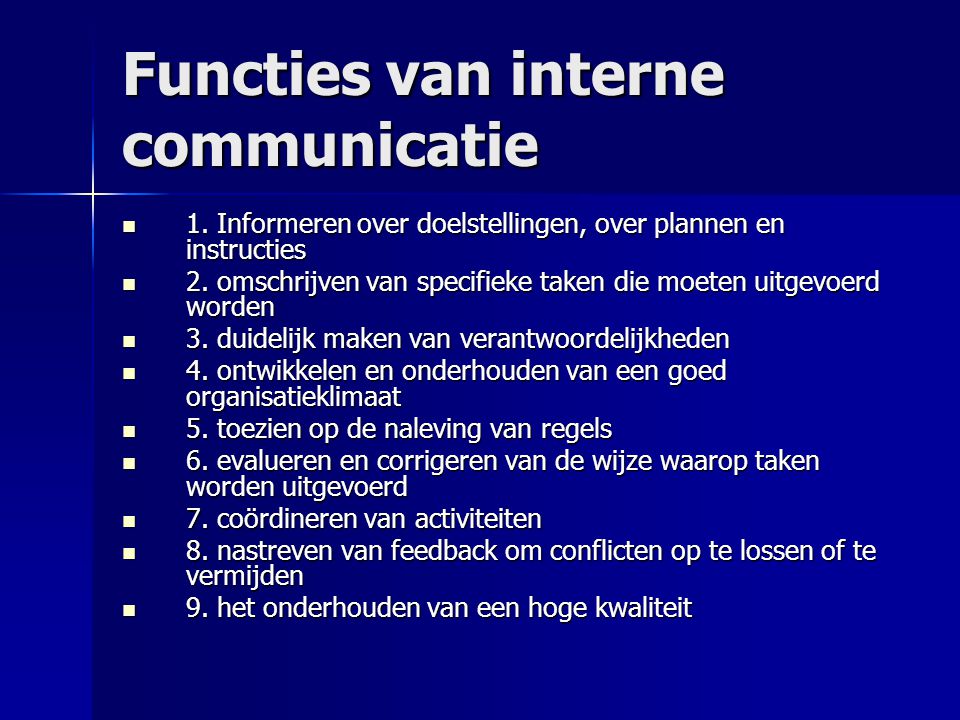 Functies van interne communicatie