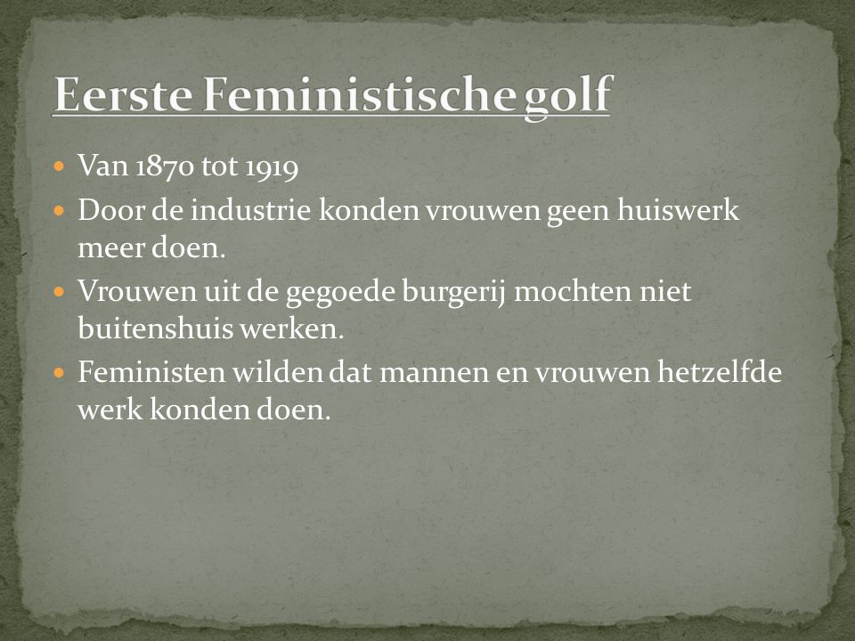 Eerste Feministische golf