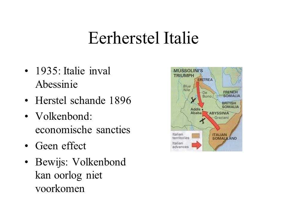 Eerherstel Italie 1935: Italie inval Abessinie Herstel schande 1896