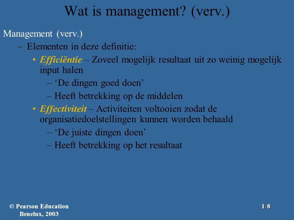 Wat is management (verv.)