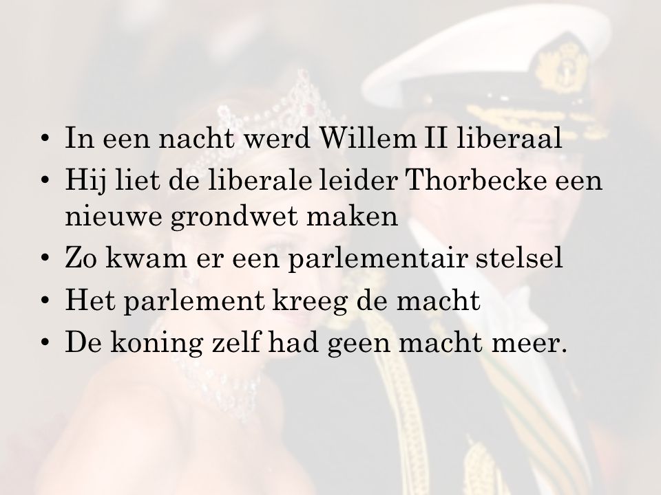In een nacht werd Willem II liberaal