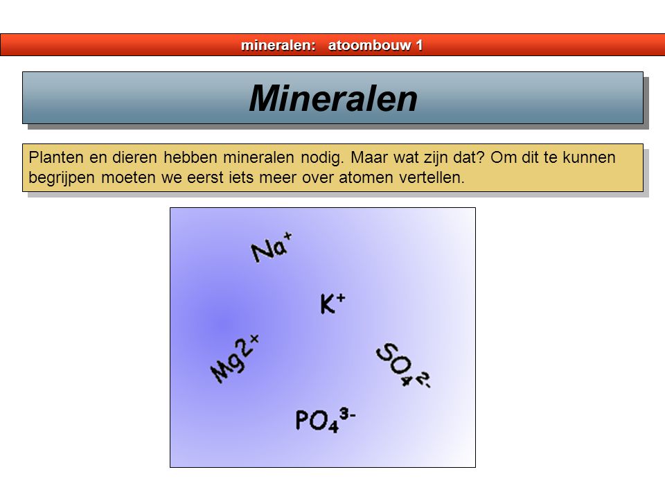 mineralen: atoombouw 1 Mineralen.