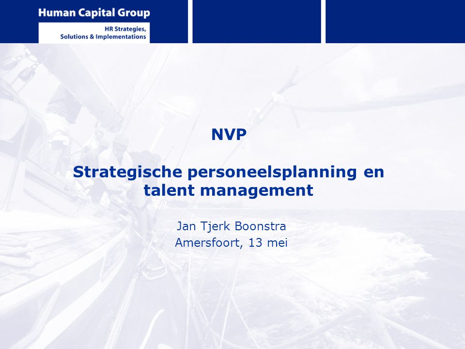 NVP Strategische personeelsplanning en talent management