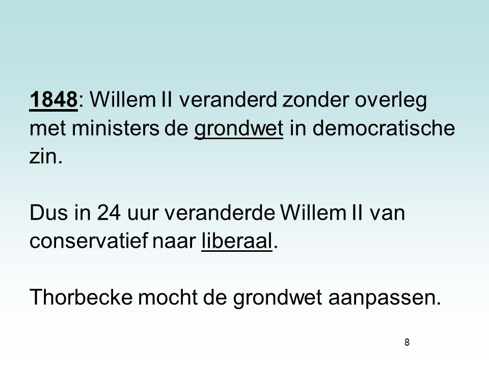 1848: Willem II veranderd zonder overleg