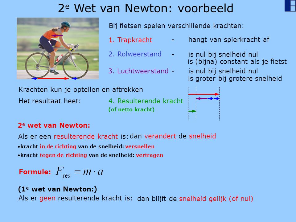 2e Wet van Newton: voorbeeld