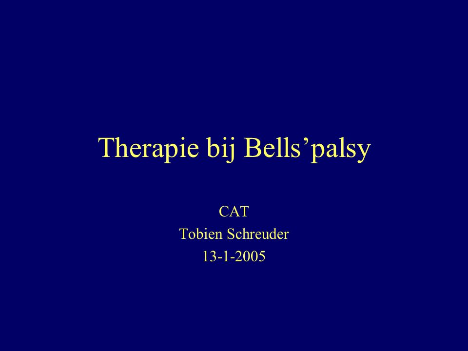 Therapie bij Bells’palsy