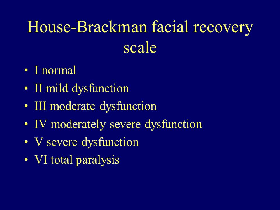House-Brackman facial recovery scale
