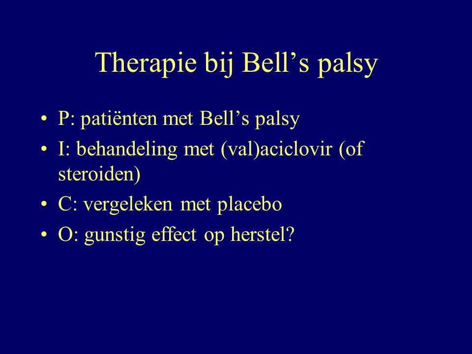 Therapie bij Bell’s palsy