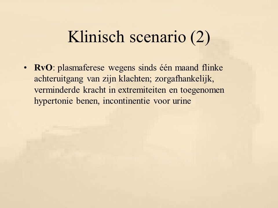 Klinisch scenario (2)