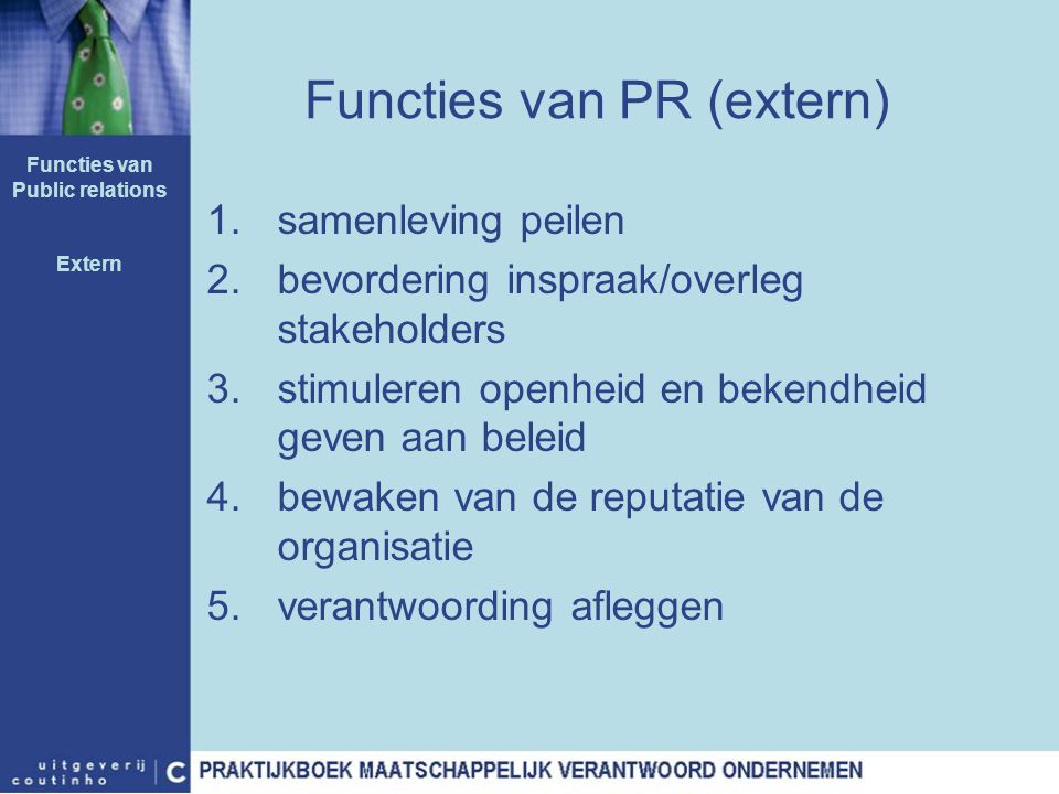 Functies van PR (extern)