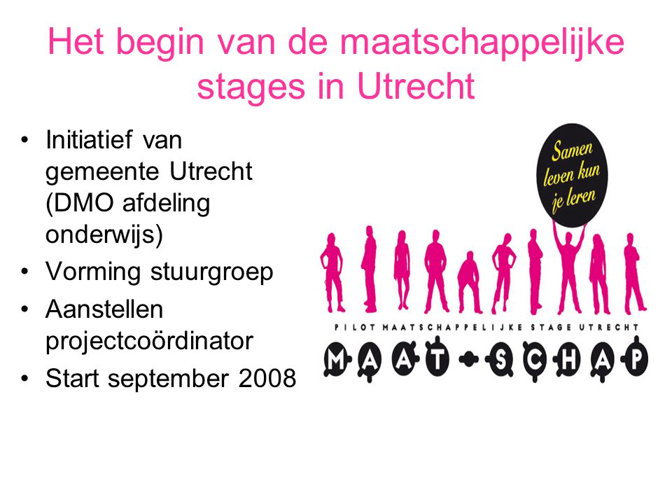 Het begin van de maatschappelijke stages in Utrecht