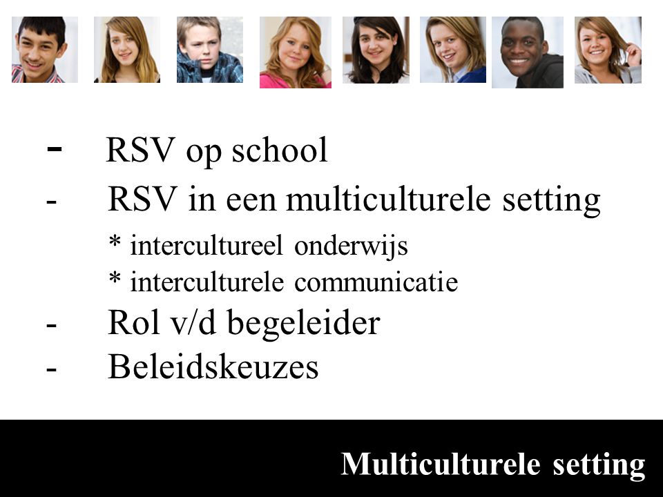 - RSV op school RSV in een multiculturele setting