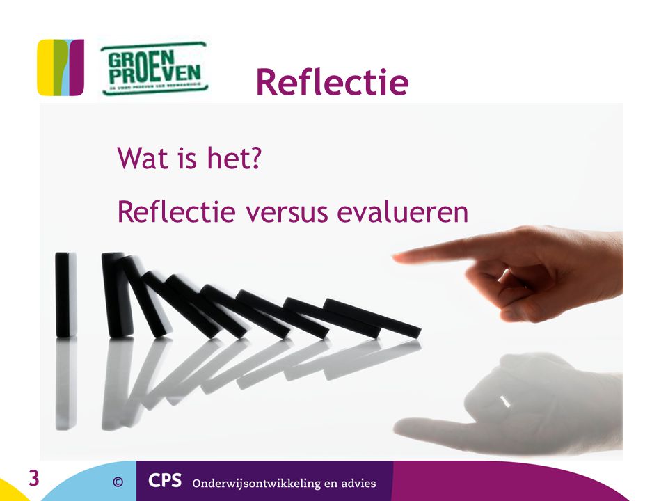Reflectie Wat is het Reflectie versus evalueren