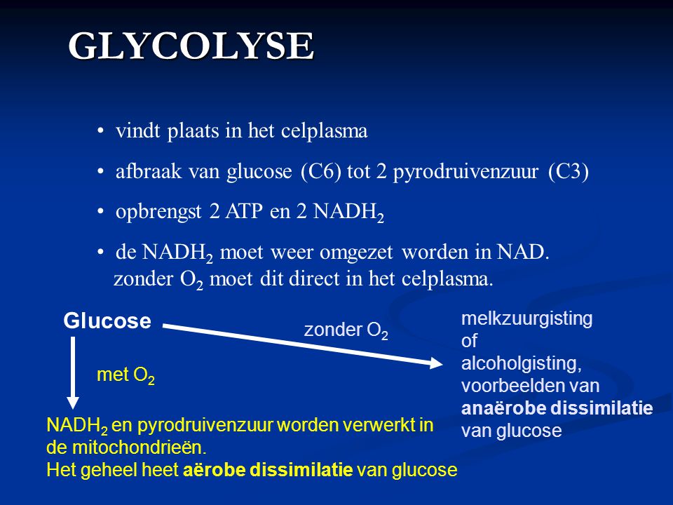 GLYCOLYSE vindt plaats in het celplasma