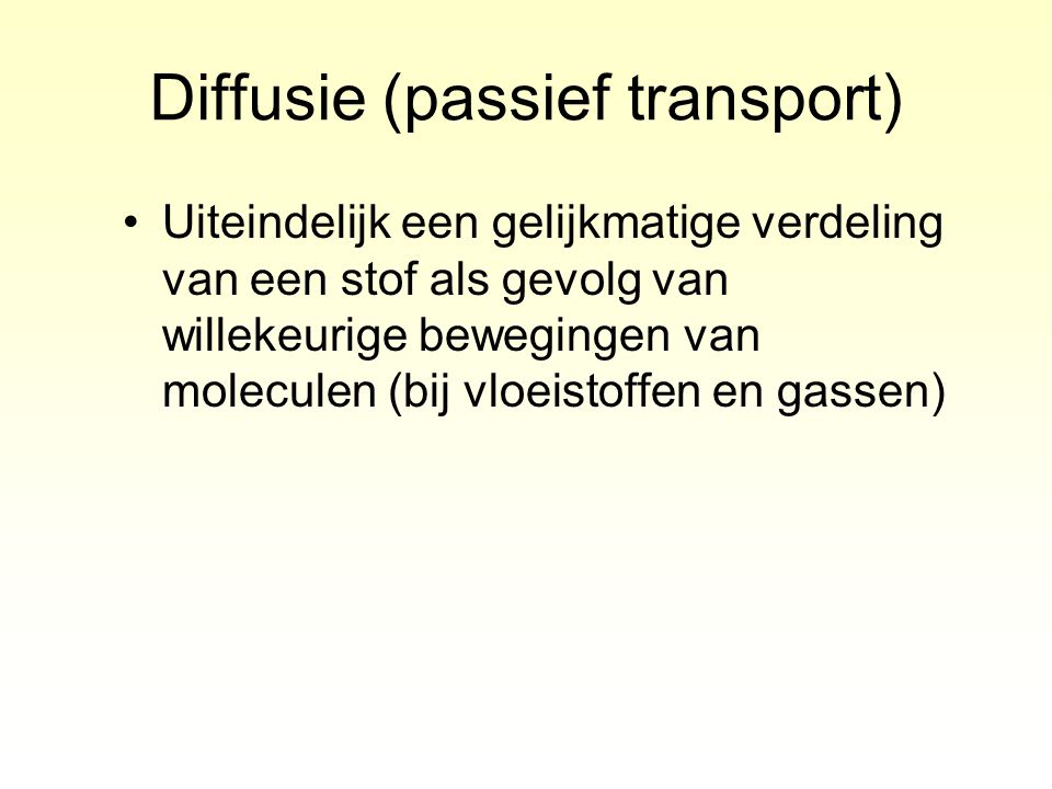 Diffusie (passief transport)
