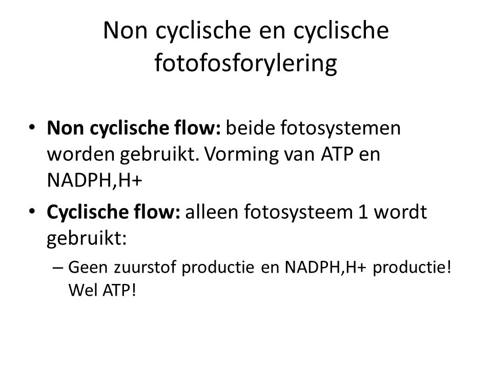 Non cyclische en cyclische fotofosforylering