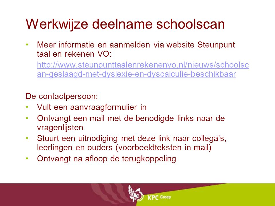 Werkwijze deelname schoolscan