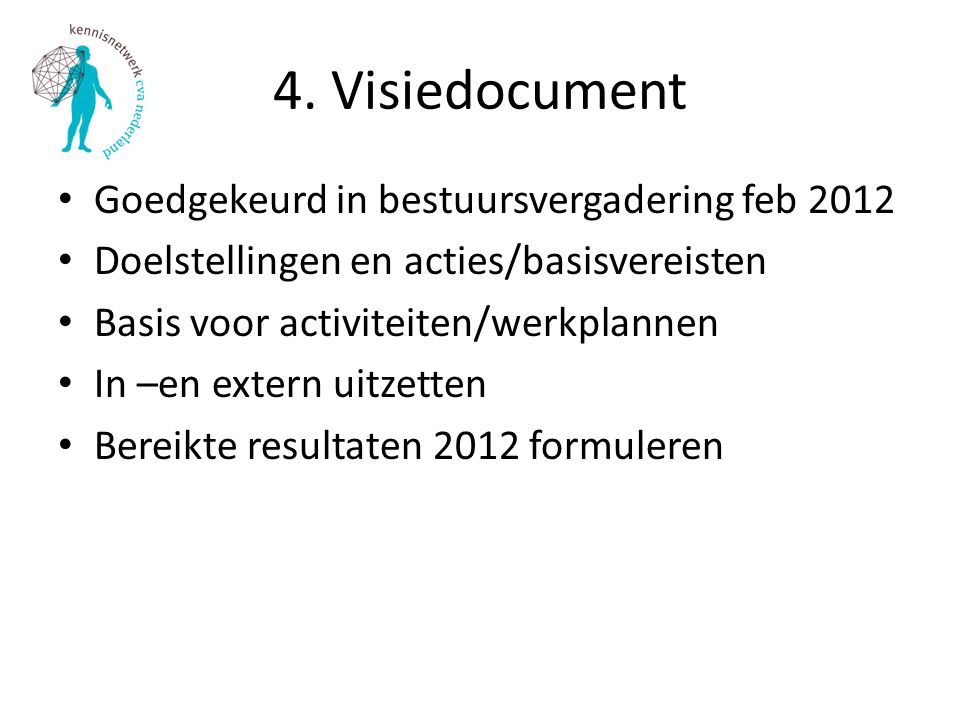 4. Visiedocument Goedgekeurd in bestuursvergadering feb 2012