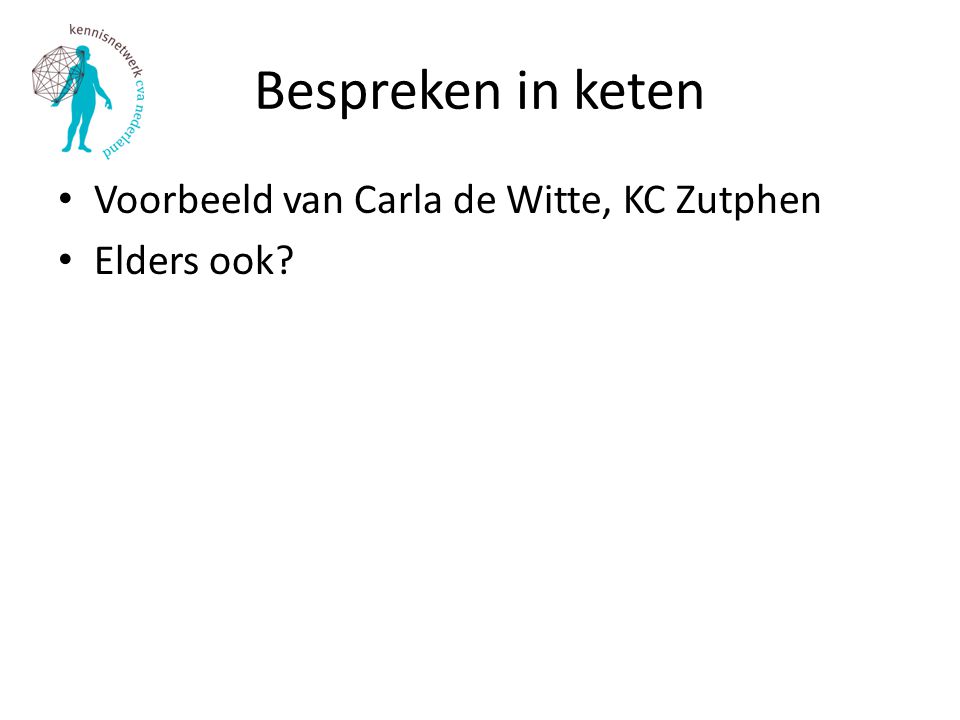 Bespreken in keten Voorbeeld van Carla de Witte, KC Zutphen
