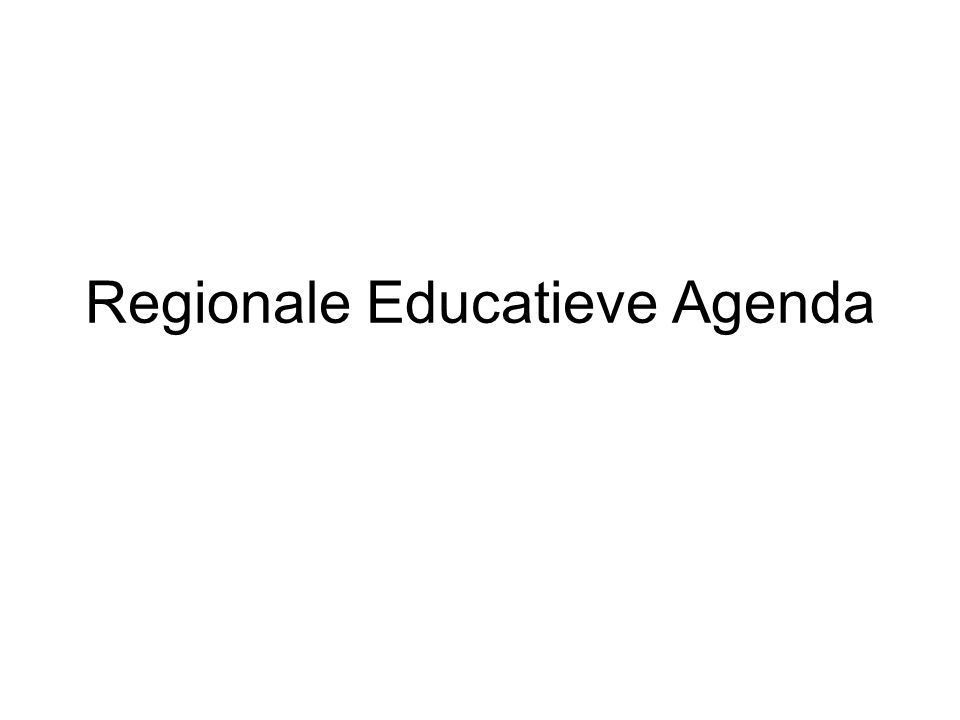 Regionale Educatieve Agenda