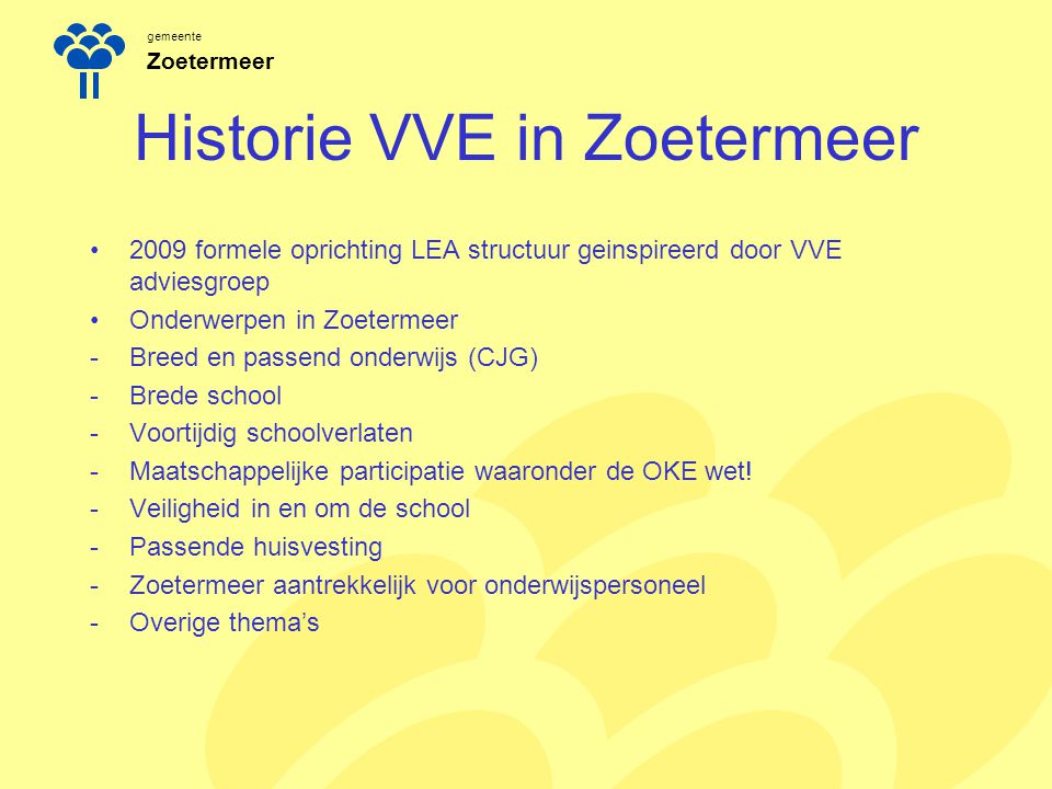 Historie VVE in Zoetermeer