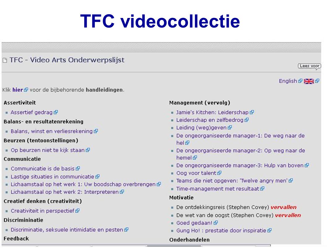 TFC videocollectie