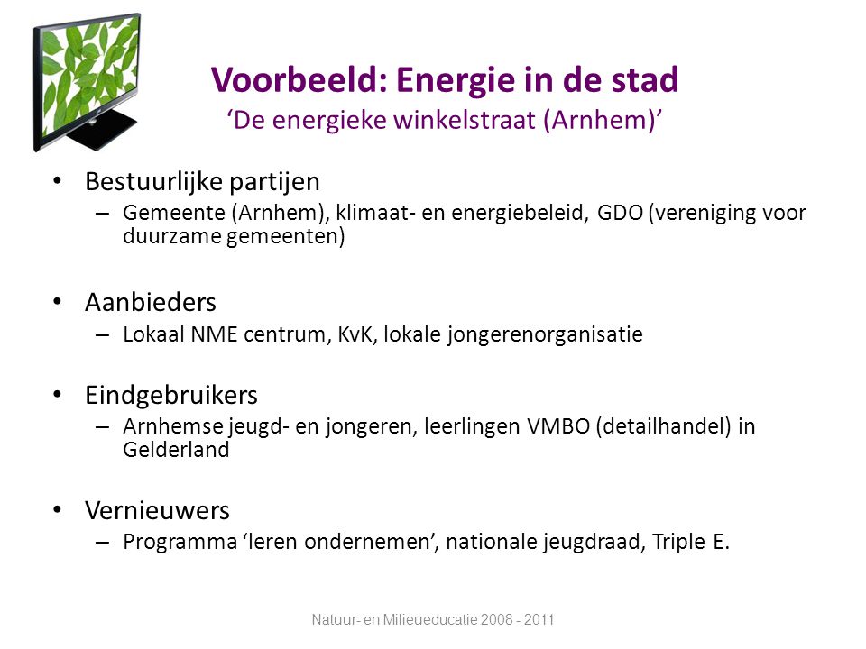 Voorbeeld: Energie in de stad ‘De energieke winkelstraat (Arnhem)’