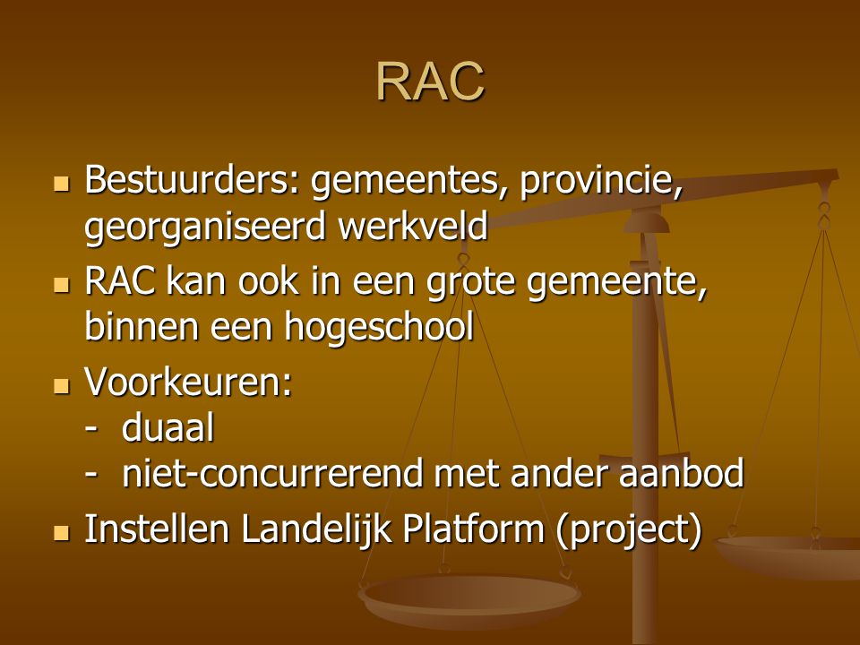 RAC Bestuurders: gemeentes, provincie, georganiseerd werkveld