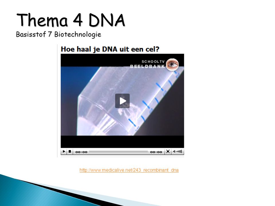 Thema 4 DNA Basisstof 7 Biotechnologie