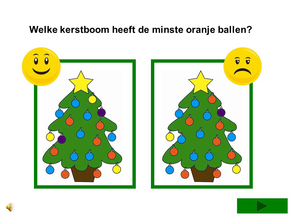 Welke kerstboom heeft de minste oranje ballen