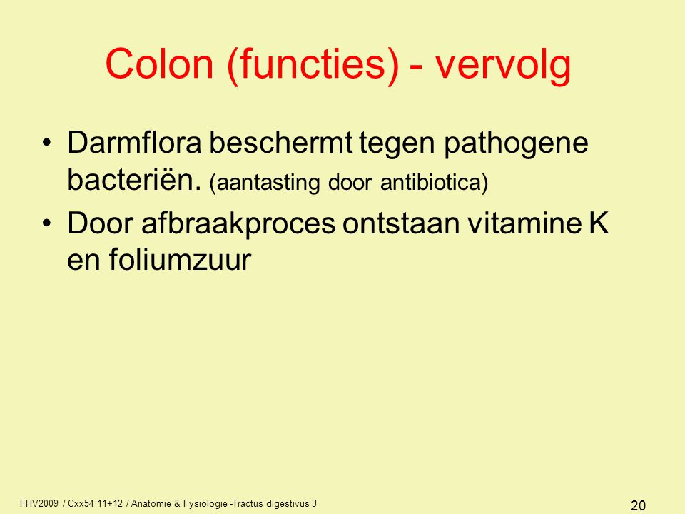 Colon (functies) - vervolg