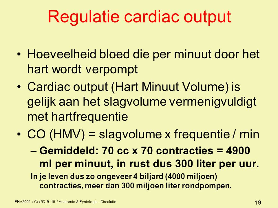 Regulatie cardiac output