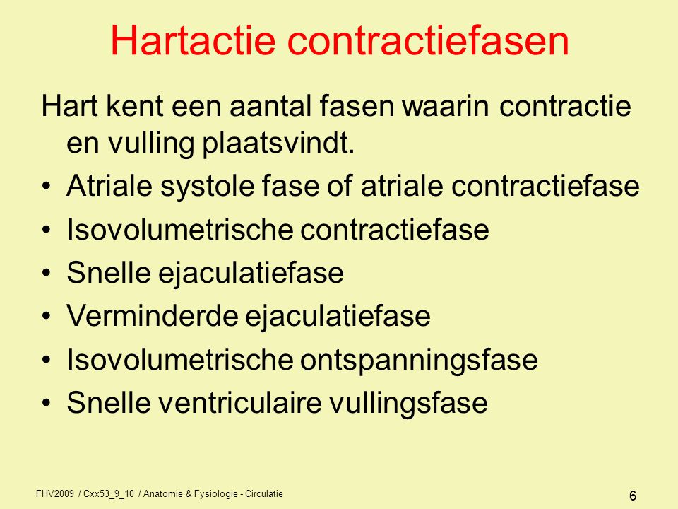 Hartactie contractiefasen