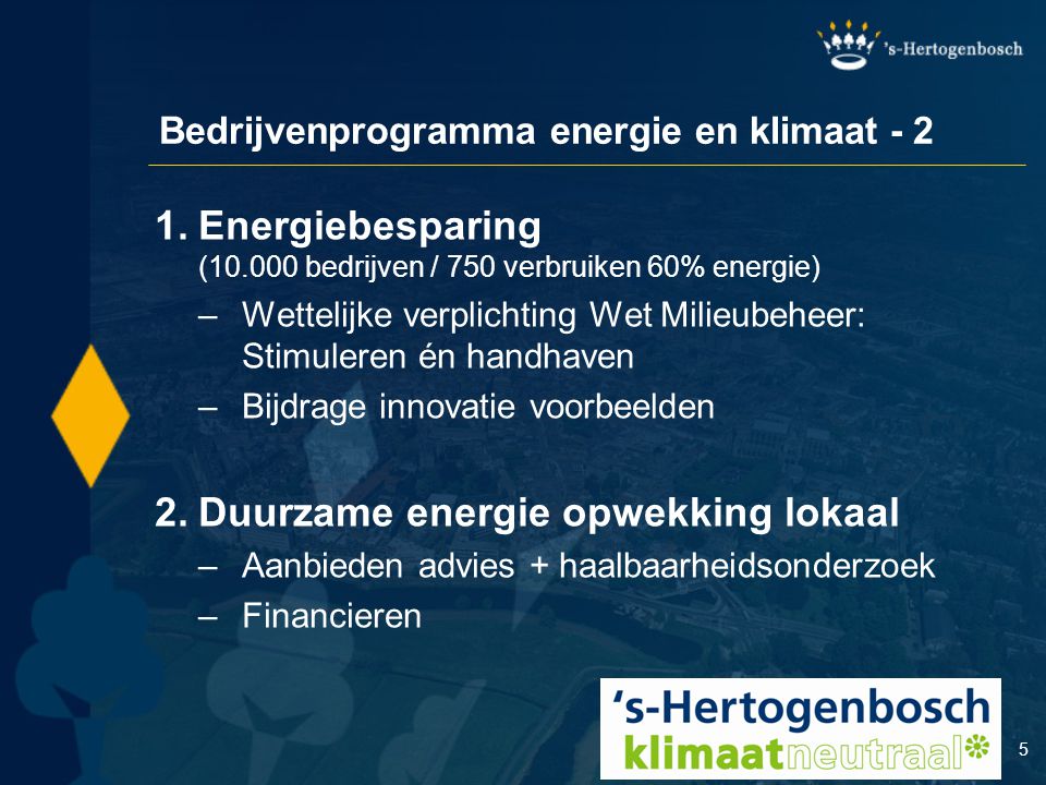 Bedrijvenprogramma energie en klimaat - 2