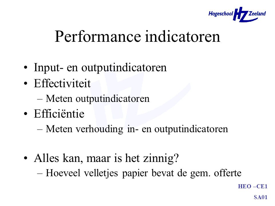 Performance indicatoren
