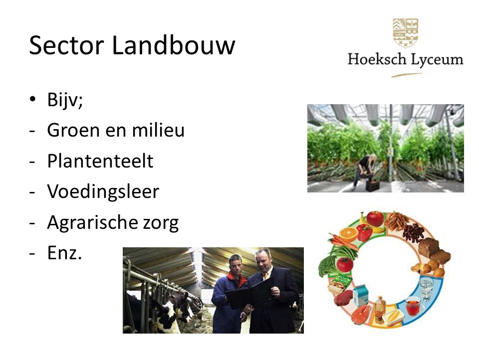 Sector Landbouw Bijv; Groen en milieu Plantenteelt Voedingsleer