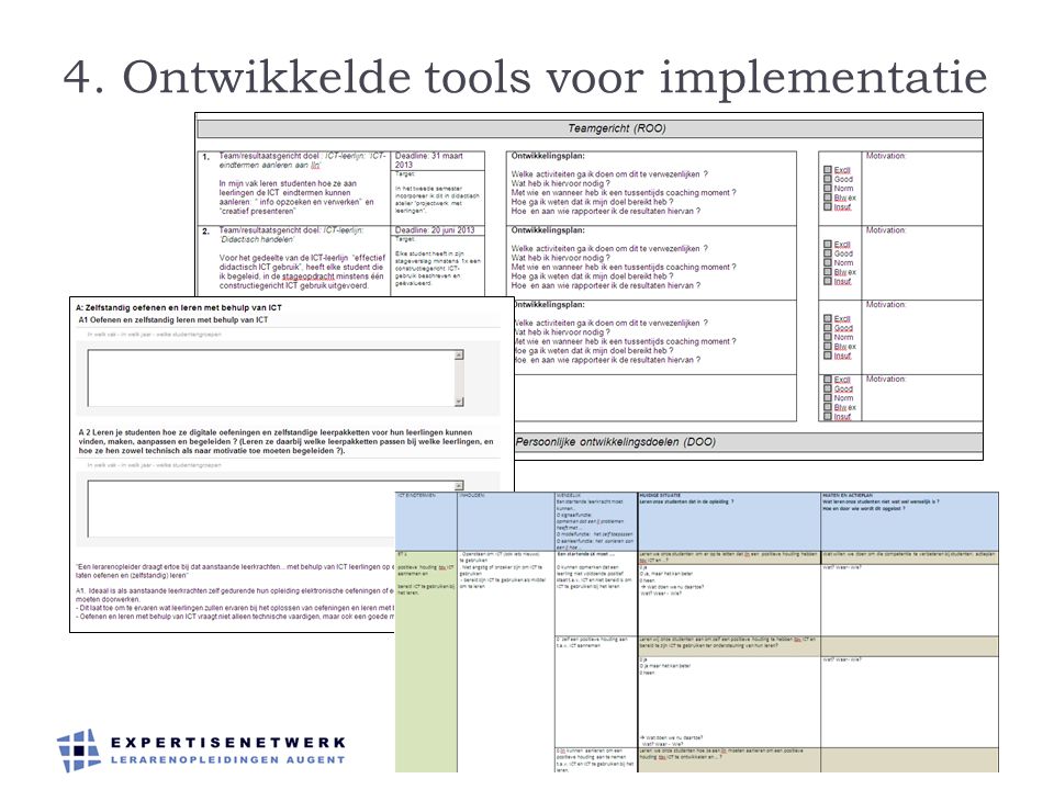 4. Ontwikkelde tools voor implementatie