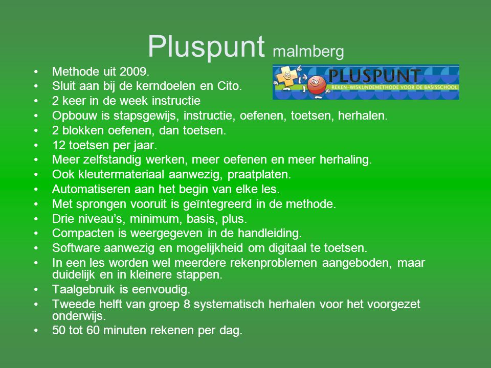 Pluspunt malmberg Methode uit 2009.